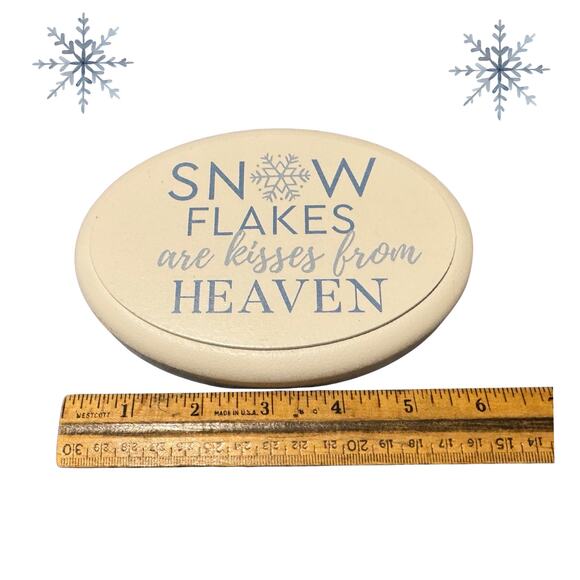 Snowflakes Are Kisses from Heaven Plate | Rae Dunn Cream Decor - Picture 5 of 7
